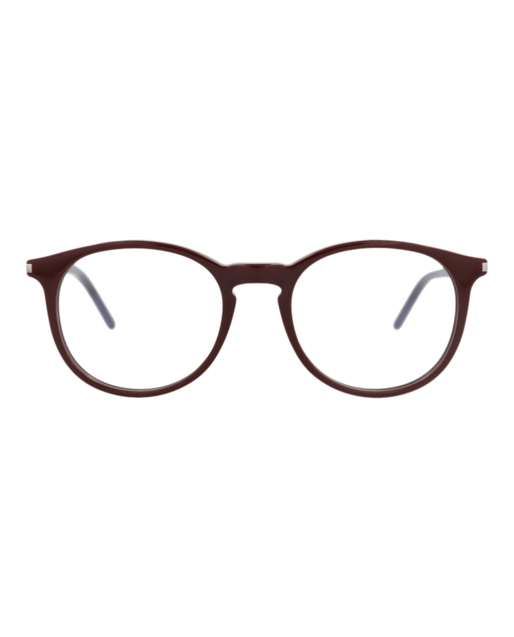 Saint Laurent Saint Laurent Unisex Round/Oval Burgundy Burgundy Transparent Fashion Designer Eyewear