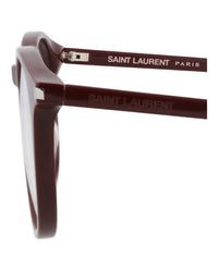 Saint Laurent Saint Laurent Unisex Round/Oval Burgundy Burgundy Transparent Fashion Designer Eyewear
