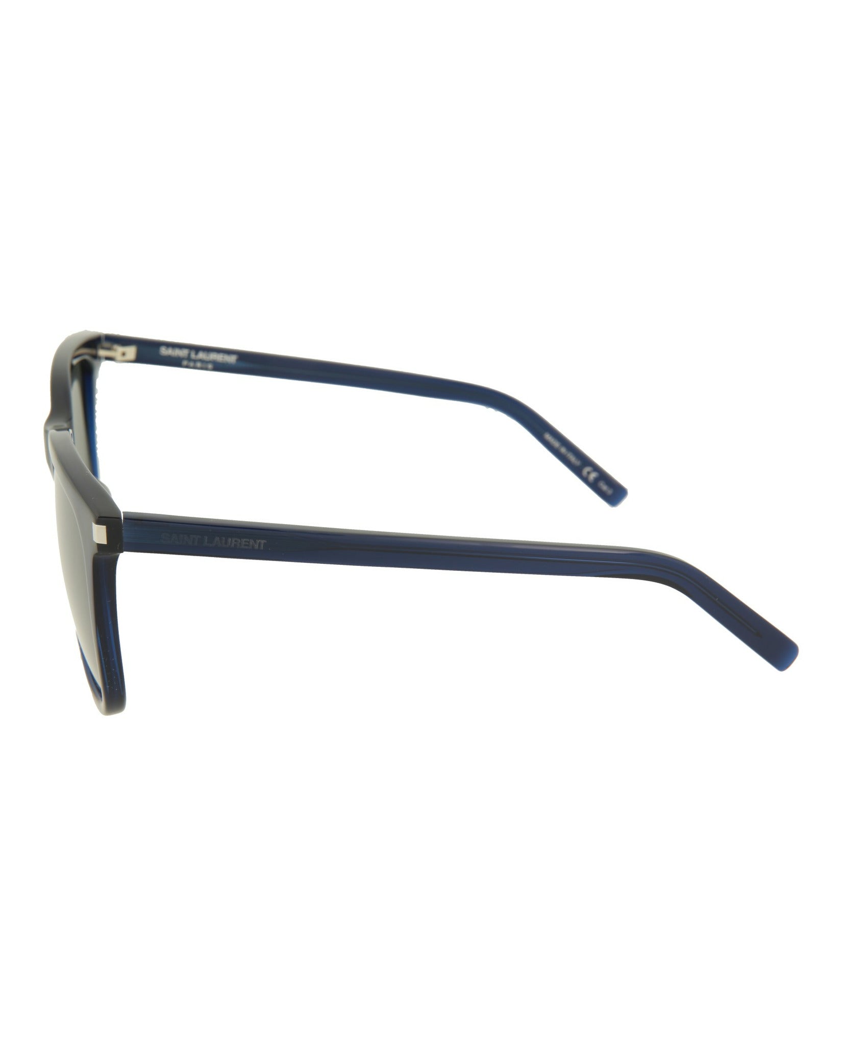 Saint Laurent Womens Square/Rectangle Blue Blue Silver Fashion Designer Eyewear