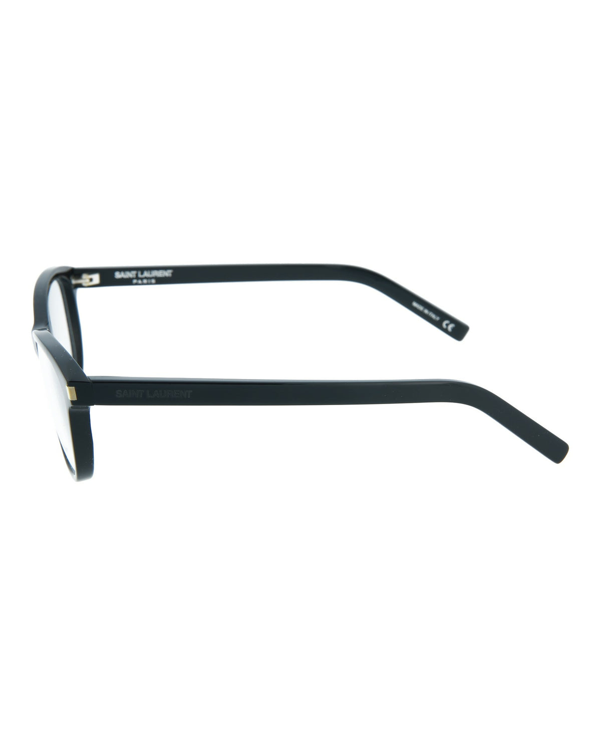 Saint Laurent Womens Square/Rectangle Shiny Black Fashion Designer Eyewear