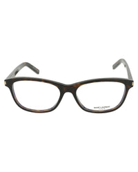 Saint Laurent Womens Square/Rectangle Shiny Olive Havana Fashion Designer Eyewear