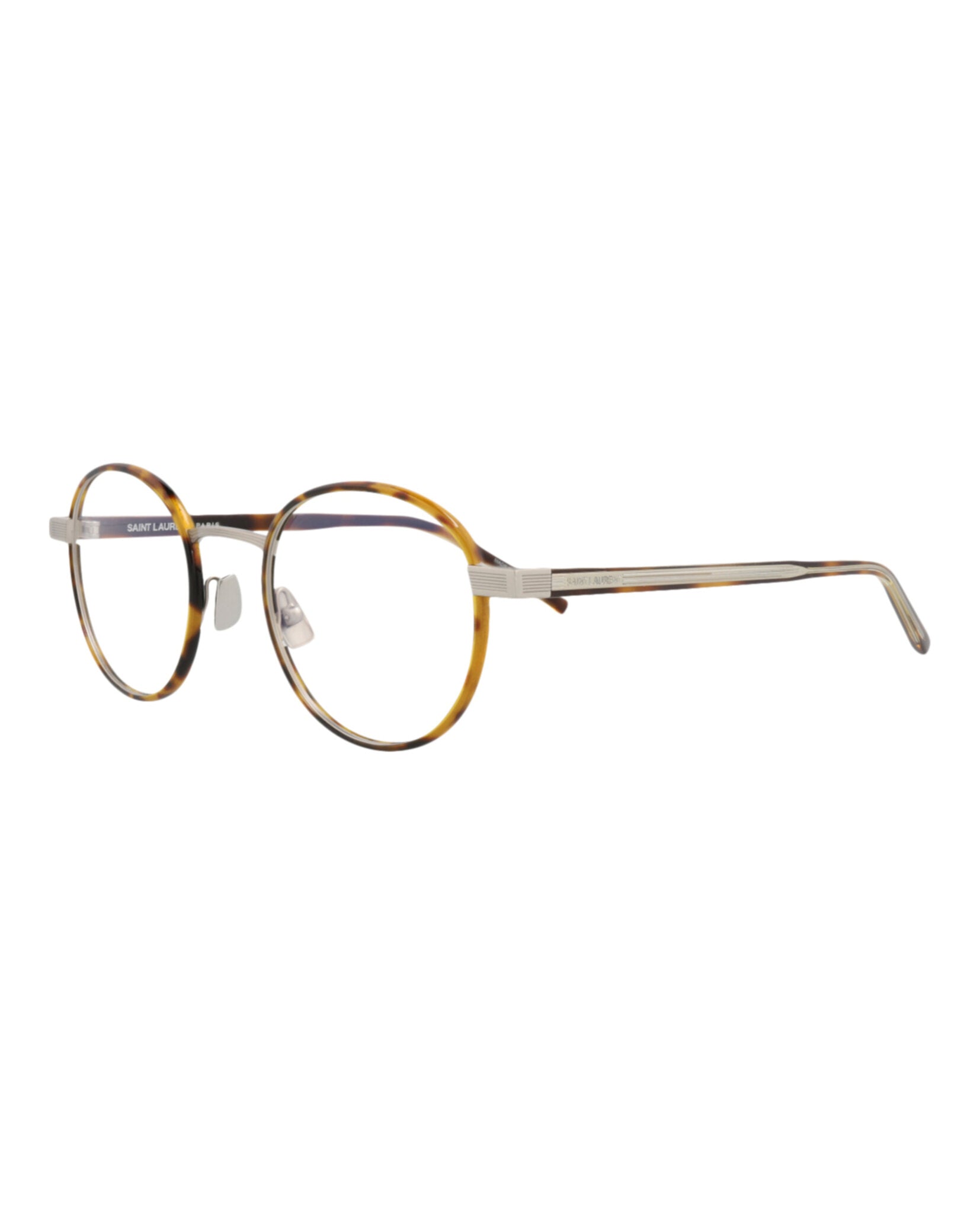 Saint Laurent Saint Laurent Unisex Round/Oval Havana Havana Transparent Fashion Designer Eyewear