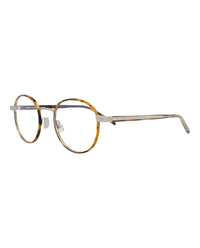 Saint Laurent Saint Laurent Unisex Round/Oval Havana Havana Transparent Fashion Designer Eyewear