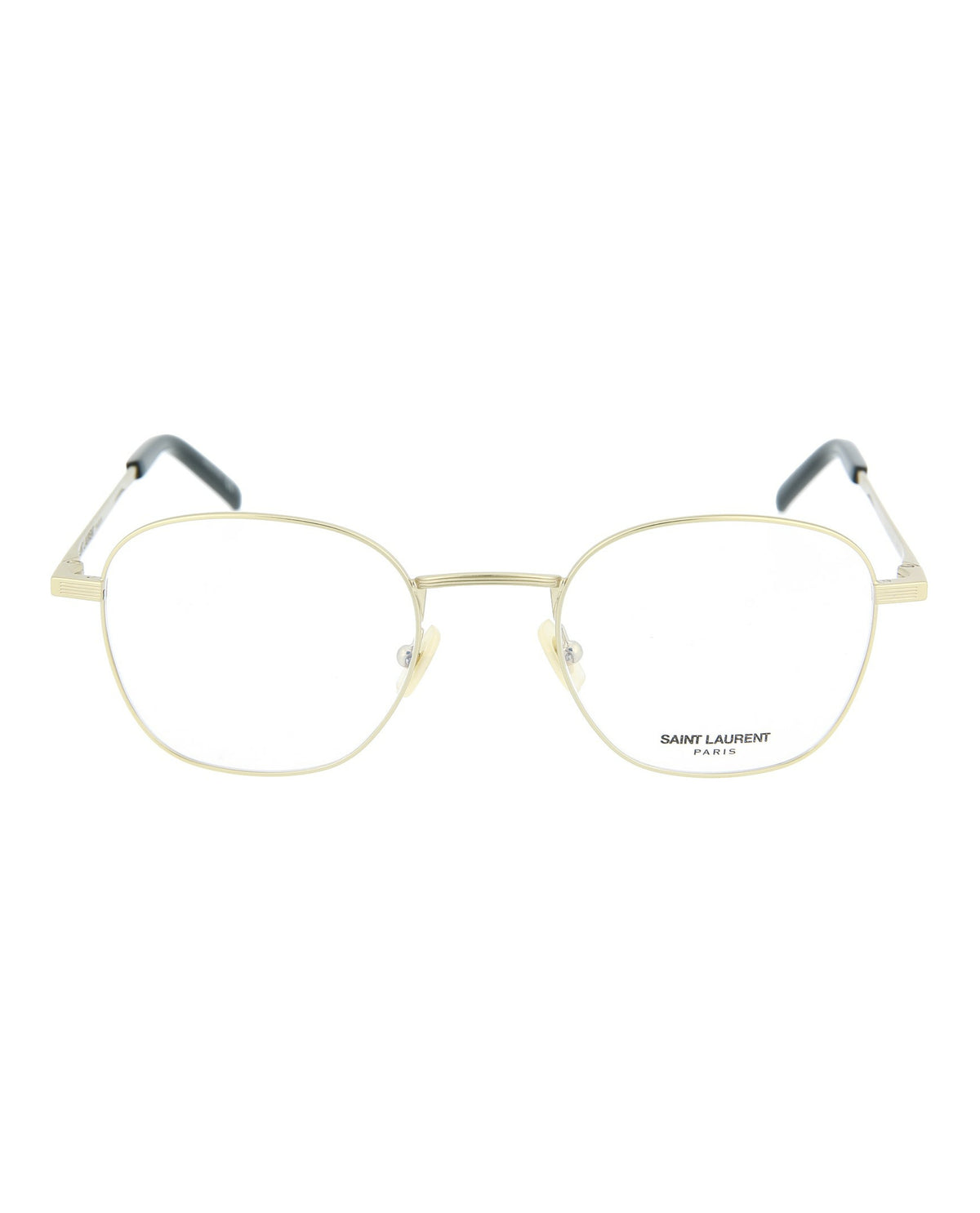 Saint Laurent Mens Round/Oval Gold Clear Fashion Designer Eyewear