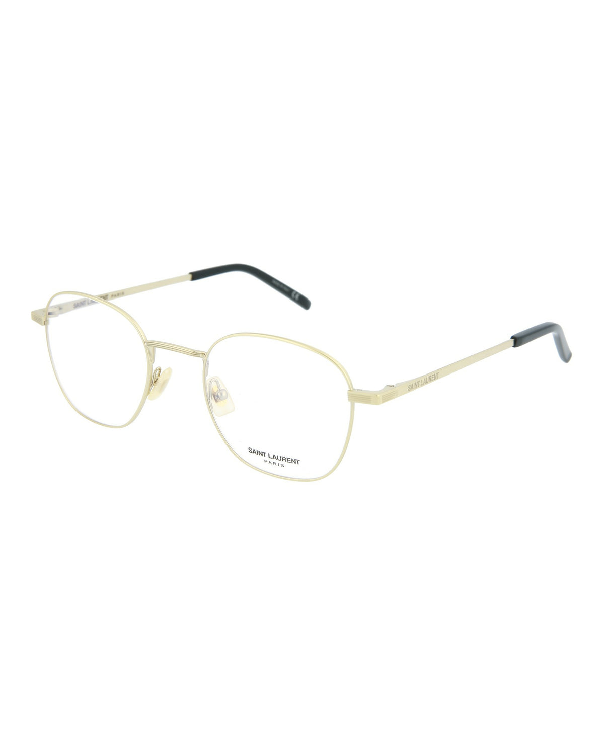 Saint Laurent Mens Round/Oval Gold Clear Fashion Designer Eyewear