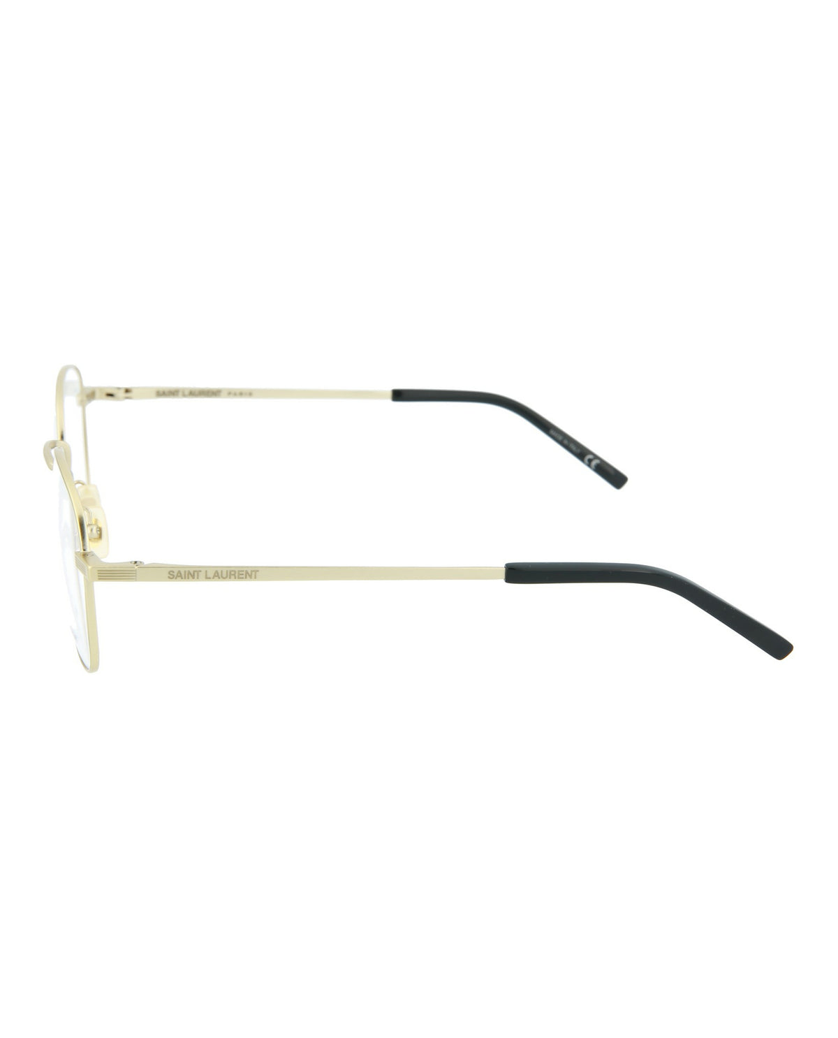 Saint Laurent Mens Round/Oval Gold Clear Fashion Designer Eyewear