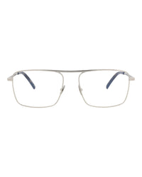 Saint Laurent Mens Square/Rectangle Silver Silver Transparent Fashion Designer Eyewear