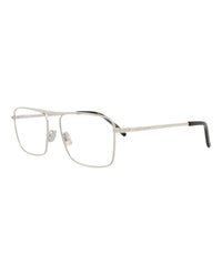 Saint Laurent Mens Square/Rectangle Silver Silver Transparent Fashion Designer Eyewear