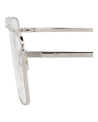 Saint Laurent Mens Square/Rectangle Silver Silver Transparent Fashion Designer Eyewear