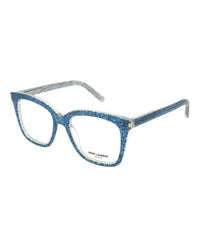 Saint Laurent Saint Laurent Womens Square/Rectangle Blue Blue Transparent Fashion Designer Eyewear