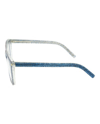 Saint Laurent Saint Laurent Womens Square/Rectangle Blue Blue Transparent Fashion Designer Eyewear