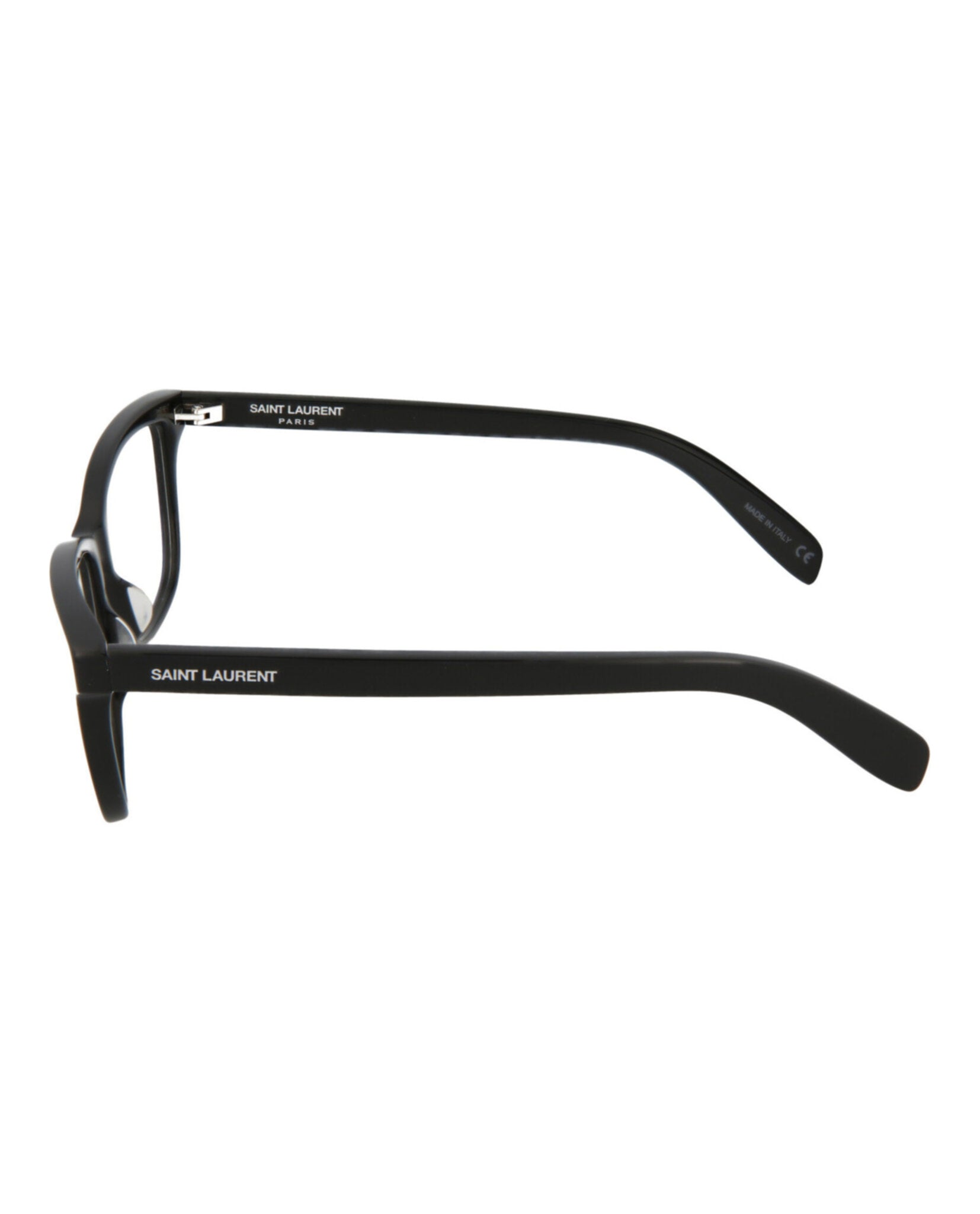 Saint Laurent Saint Laurent Unisex Square/Rectangle Black Black Transparent Fashion Designer Eyewear