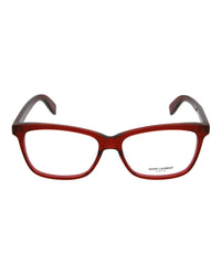 Saint Laurent Saint Laurent Unisex Square/Rectangle Burgundy Burgundy Transparent Fashion Designer Eyewear