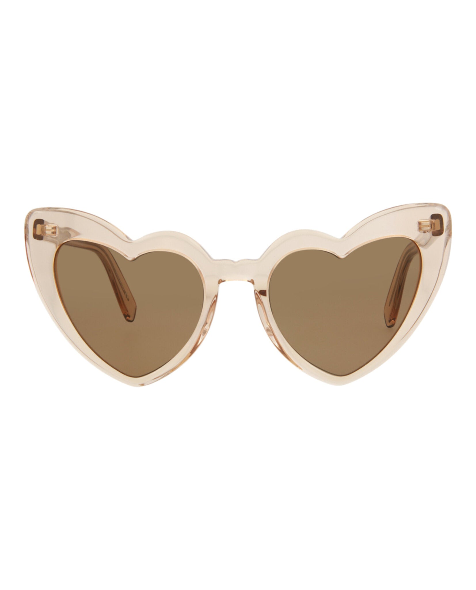 Saint Laurent Womens Cat Eye Nude Brown Fashion Designer Eyewear