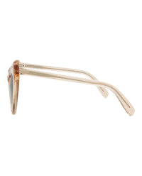 Saint Laurent Womens Cat Eye Nude Brown Fashion Designer Eyewear