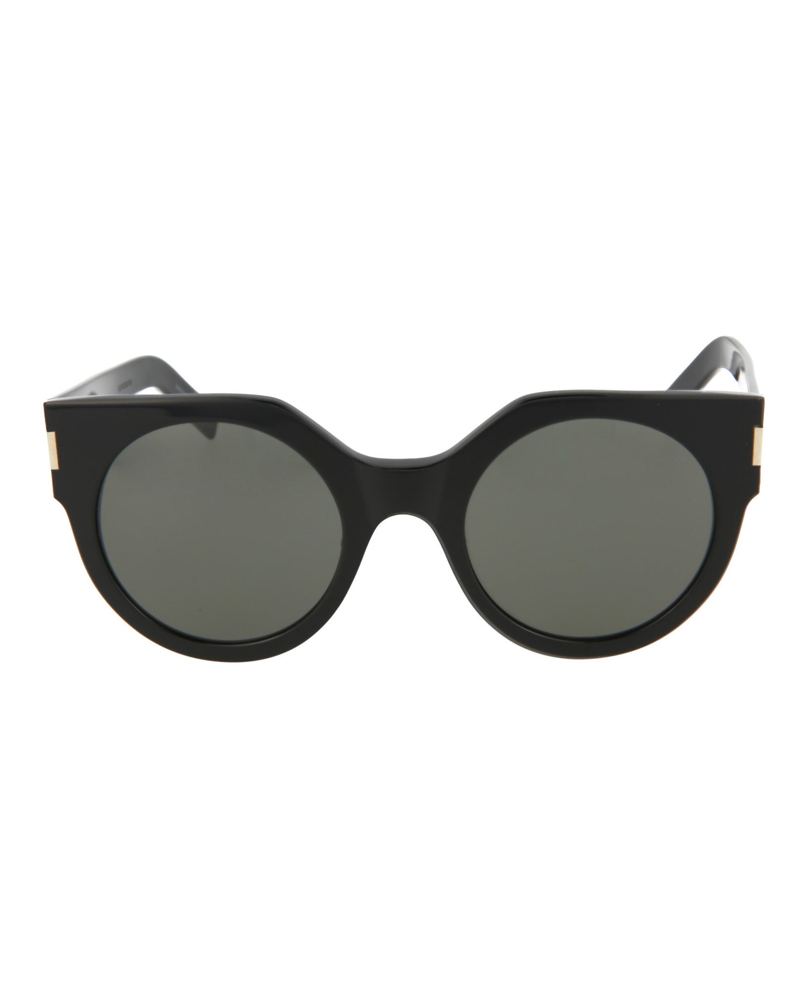 Saint Laurent Womens Round/Oval Black Black Grey Fashion Designer Eyewear