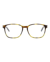 Saint Laurent Saint Laurent Unisex Square/Rectangle Havana Havana Transparent Fashion Designer Eyewear