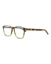 Saint Laurent Saint Laurent Unisex Square/Rectangle Havana Havana Transparent Fashion Designer Eyewear
