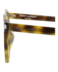 Saint Laurent Saint Laurent Unisex Square/Rectangle Havana Havana Transparent Fashion Designer Eyewear