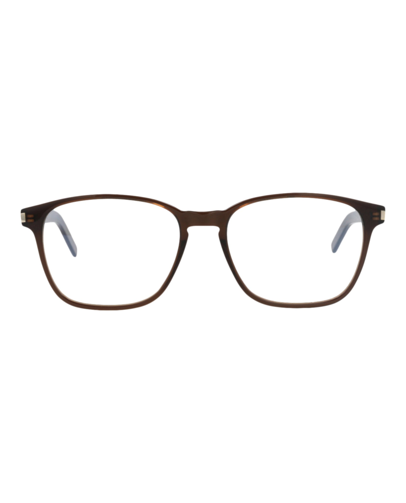 Saint Laurent Saint Laurent Unisex Square/Rectangle Brown Brown Transparent Fashion Designer Eyewear