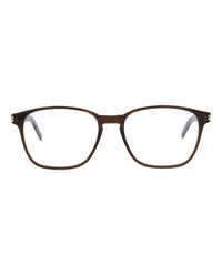 Saint Laurent Saint Laurent Unisex Square/Rectangle Brown Brown Transparent Fashion Designer Eyewear