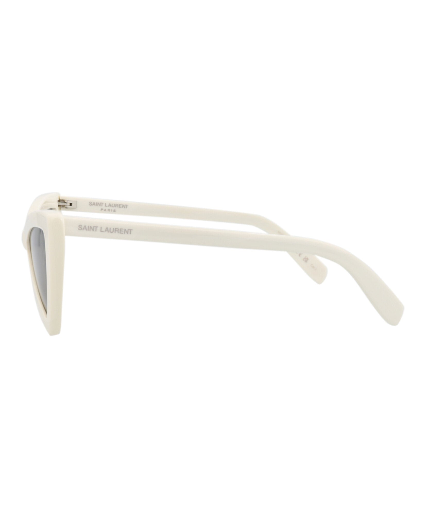 Saint Laurent Womens Cat Eye White White Grey Fashion Designer Eyewear