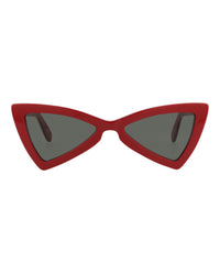 Saint Laurent Womens Cat Eye Red Red Grey Fashion Designer Eyewear