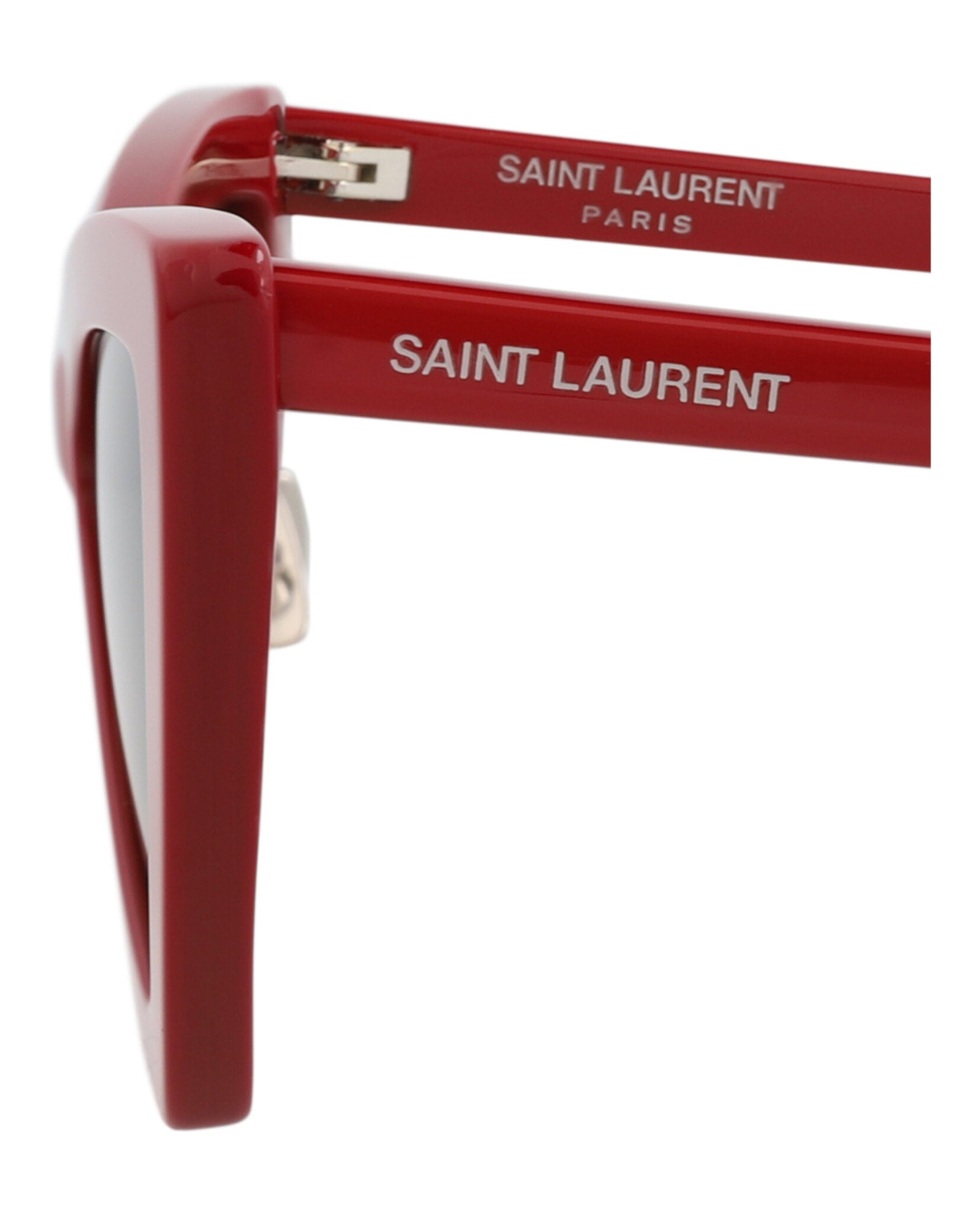 Saint Laurent Womens Cat Eye Red Red Grey Fashion Designer Eyewear