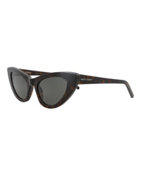 Saint Laurent Womens Cat Eye Havana Havana Grey Fashion Designer Eyewear