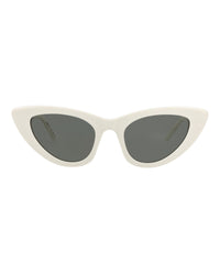 Saint Laurent Saint Laurent Womens Cat Eye White White Grey Fashion Designer Eyewear