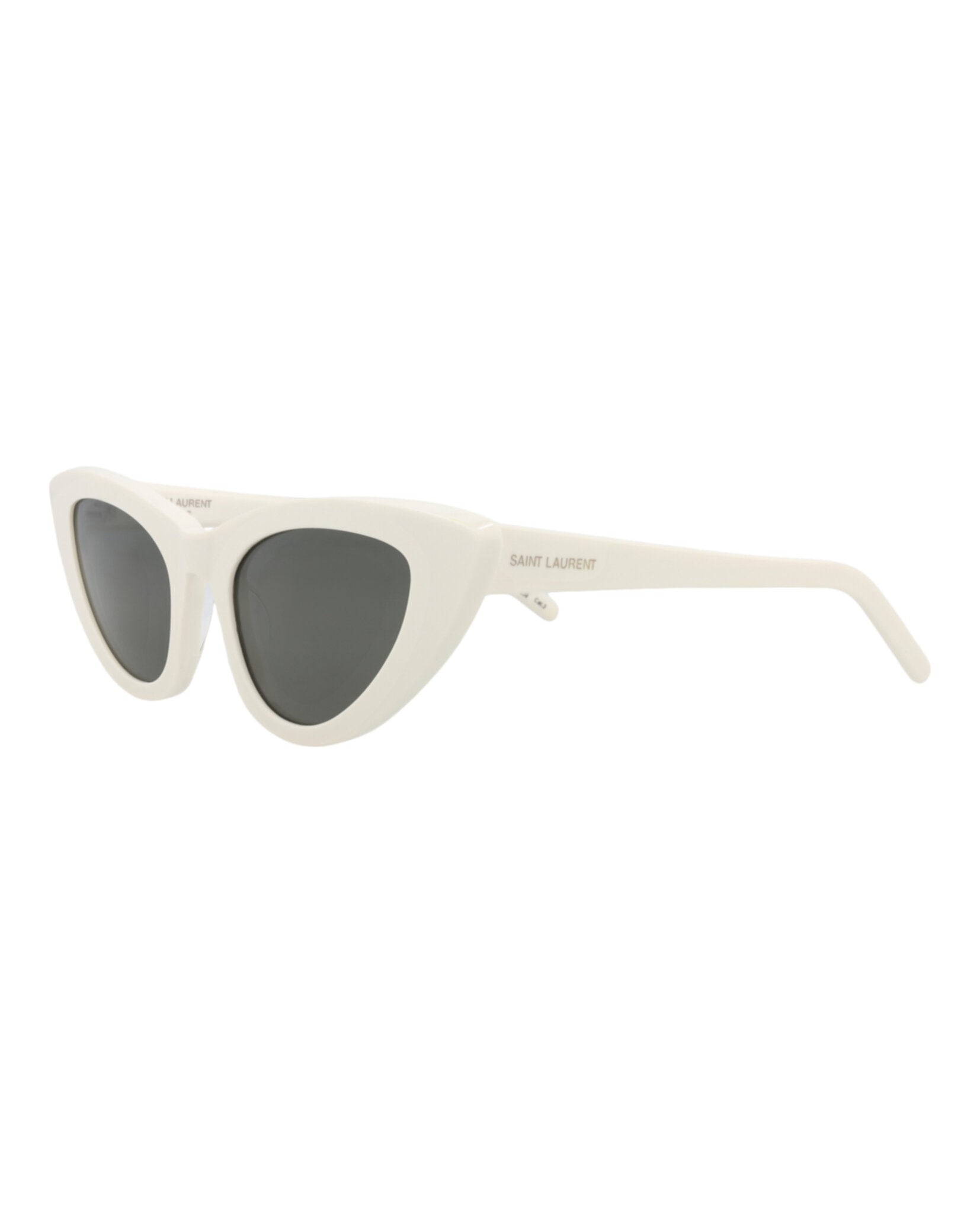 Saint Laurent Saint Laurent Womens Cat Eye White White Grey Fashion Designer Eyewear