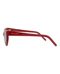 Saint Laurent Saint Laurent Womens Cat Eye Red Red Grey Fashion Designer Eyewear