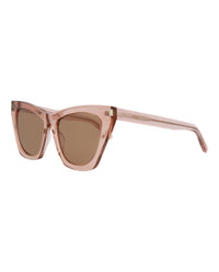 Saint Laurent Womens Cat Eye Pink Pink Brown Fashion Designer Eyewear