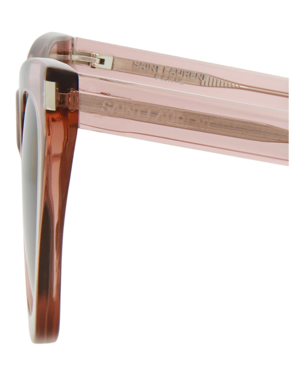 Saint Laurent Womens Cat Eye Pink Pink Brown Fashion Designer Eyewear
