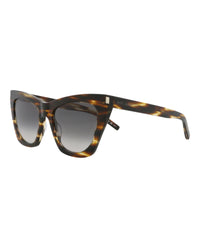 Saint Laurent Womens Cat Eye Havana Havana Grey Fashion Designer Eyewear