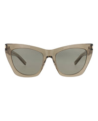 Saint Laurent Womens Cat Eye Brown Brown Grey Fashion Designer Eyewear