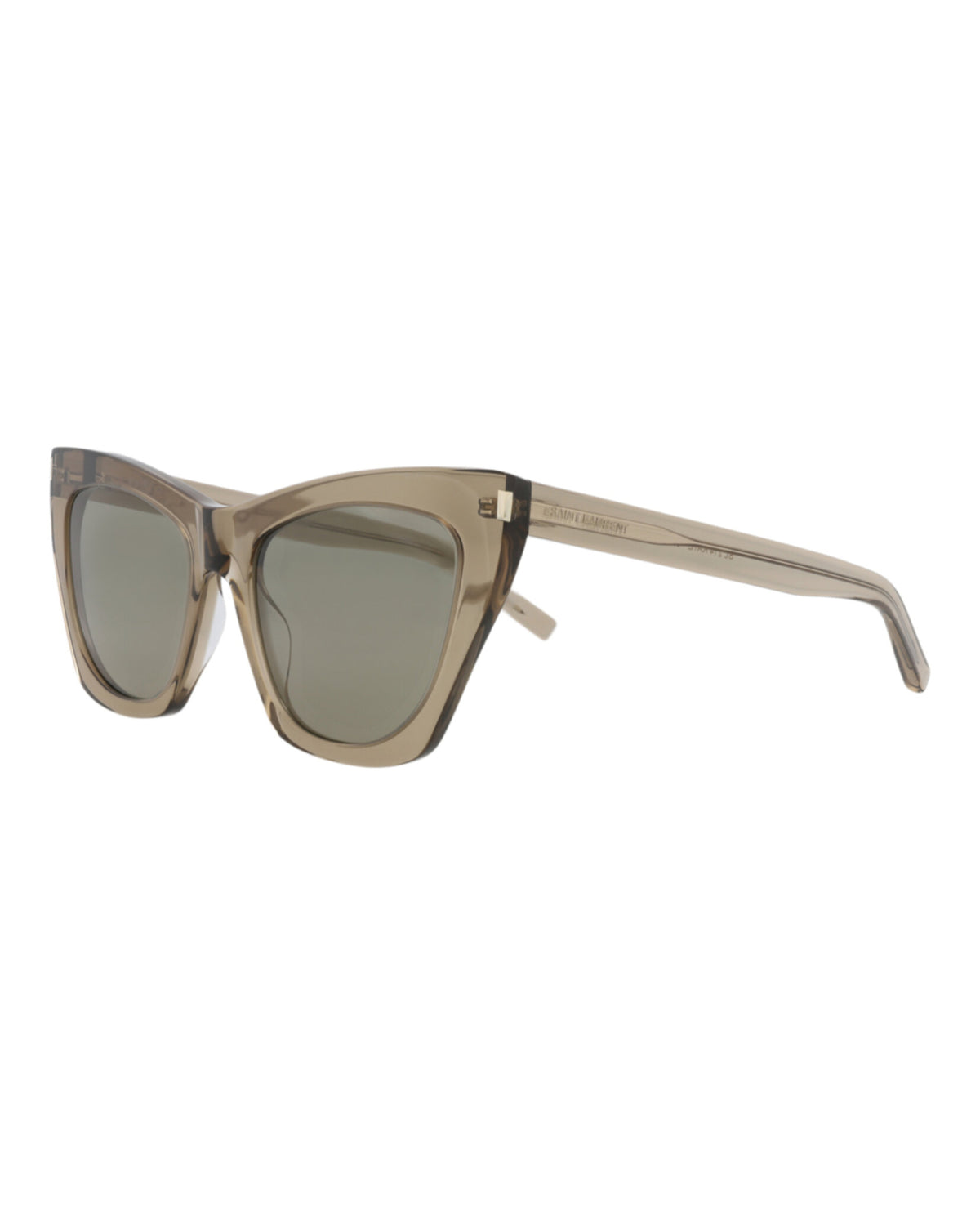 Saint Laurent Womens Cat Eye Brown Brown Grey Fashion Designer Eyewear