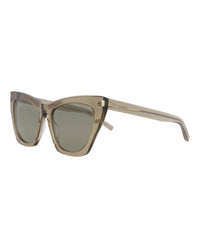 Saint Laurent Womens Cat Eye Brown Brown Grey Fashion Designer Eyewear