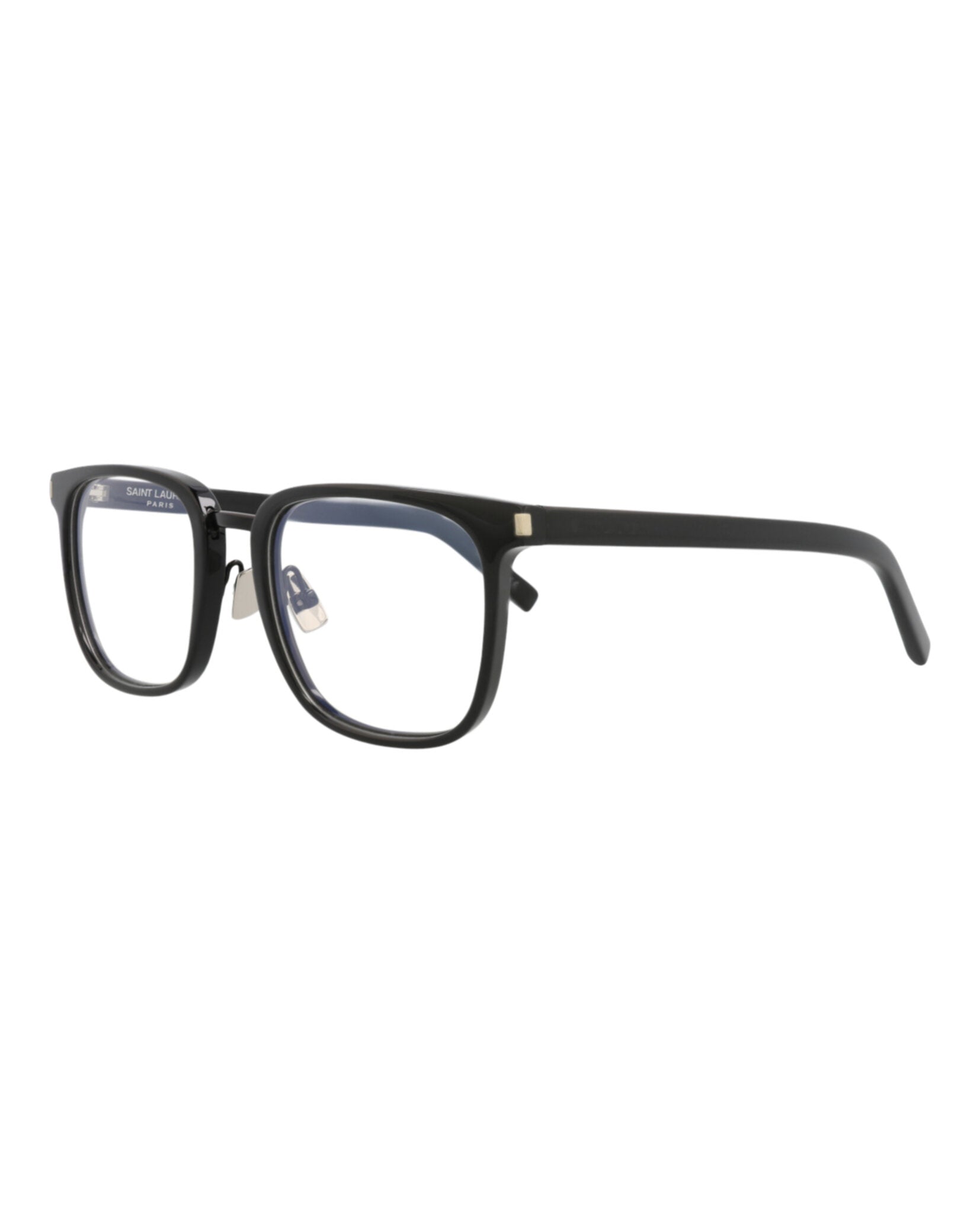 Saint Laurent Saint Laurent Mens Square/Rectangle Black Black Transparent Fashion Designer Eyewear