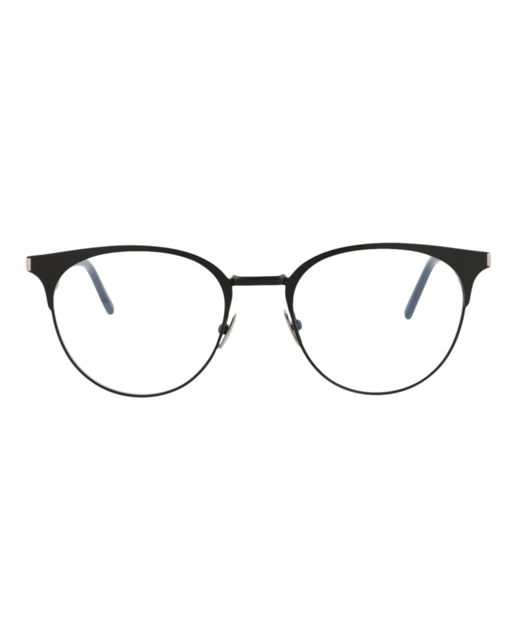 Saint Laurent Mens Round/Oval Black Black Transparent Fashion Designer Eyewear