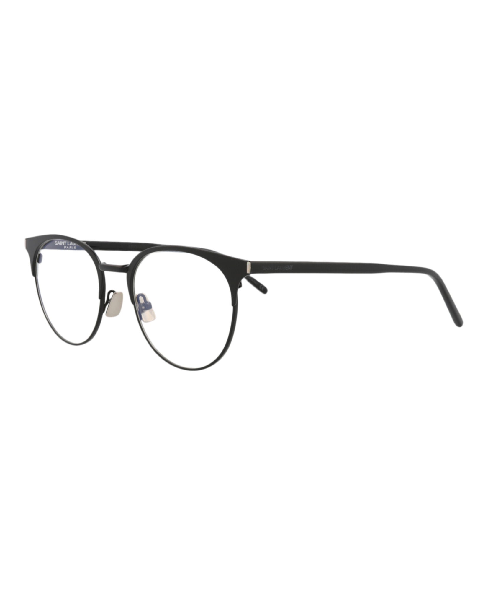 Saint Laurent Mens Round/Oval Black Black Transparent Fashion Designer Eyewear