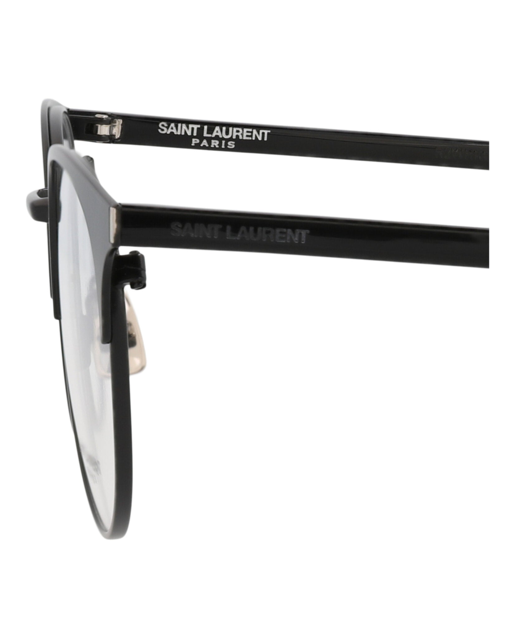 Saint Laurent Mens Round/Oval Black Black Transparent Fashion Designer Eyewear