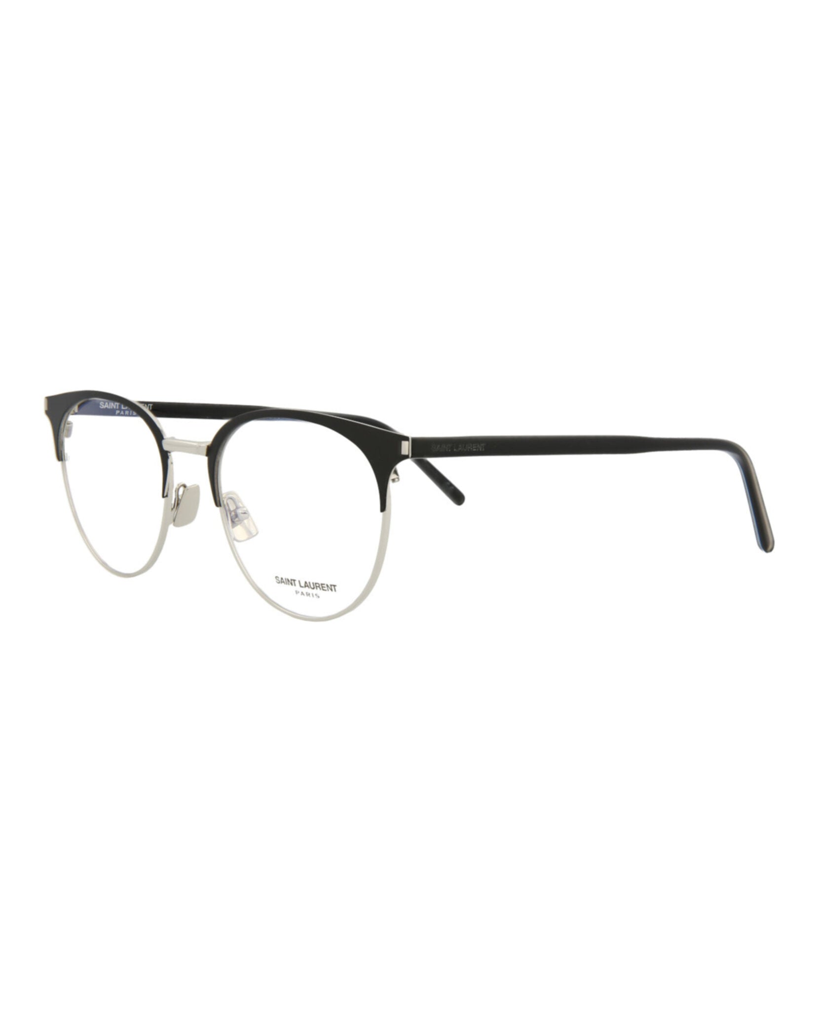 Saint Laurent Saint Laurent Mens Round/Oval Black Black Transparent Fashion Designer Eyewear