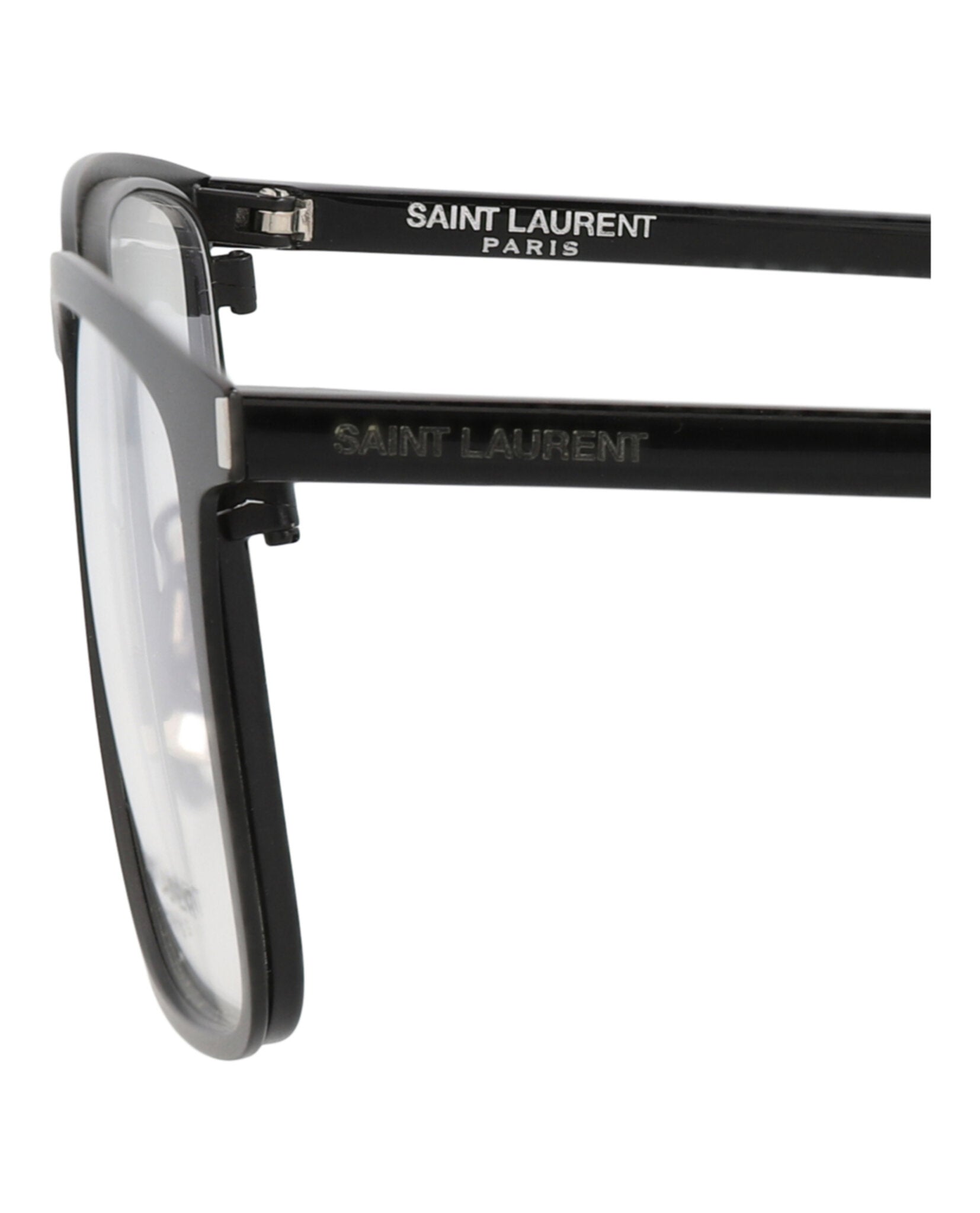 Saint Laurent Mens Square/Rectangle Black Black Transparent Fashion Designer Eyewear