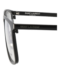 Saint Laurent Mens Square/Rectangle Black Black Transparent Fashion Designer Eyewear