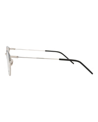 Saint Laurent Mens Round/Oval Black Silver Transparent Fashion Designer Eyewear