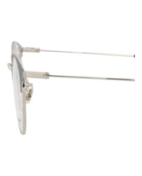 Saint Laurent Mens Round/Oval Black Silver Transparent Fashion Designer Eyewear