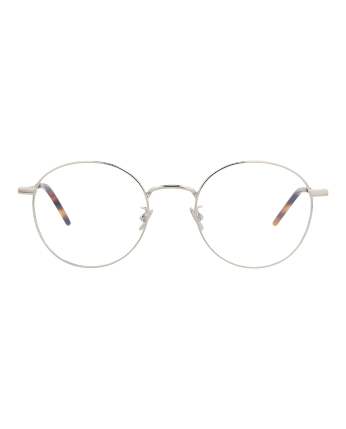 Saint Laurent Mens Round/Oval Silver Silver Transparent Fashion Designer Eyewear