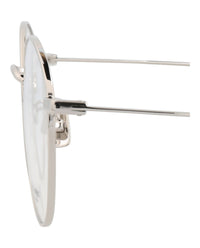 Saint Laurent Mens Round/Oval Silver Silver Transparent Fashion Designer Eyewear