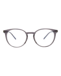 Saint Laurent Saint Laurent Unisex Round/Oval Grey Grey Transparent Fashion Designer Eyewear